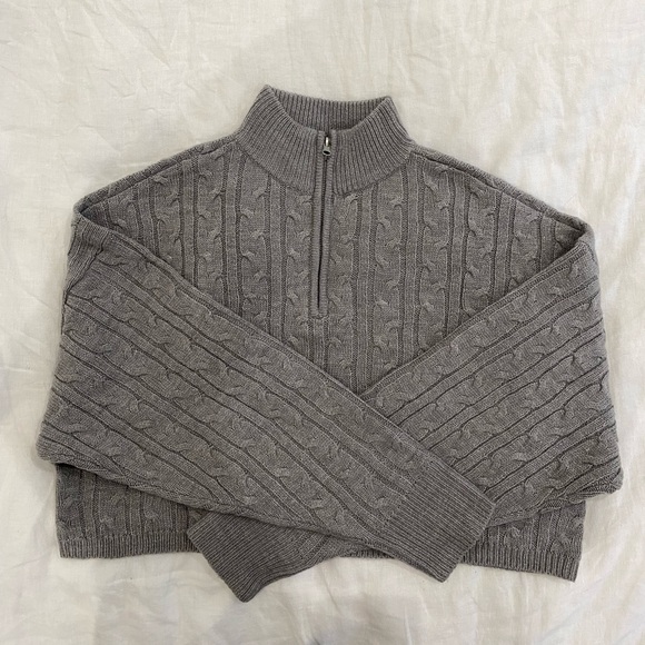 Garage Sierra Half Zip Sweater in Grey - Picture 3 of 5